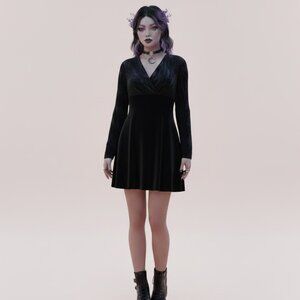 Scarlett vintage mini dress women’s sz S sheer velvet Zebra pattern v neck